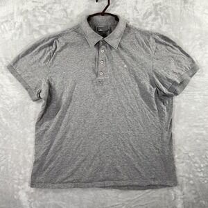 J. Lindeberg Shirt men's Large Polo Gray Short Sleeve Golf Logo Pullover Casual
